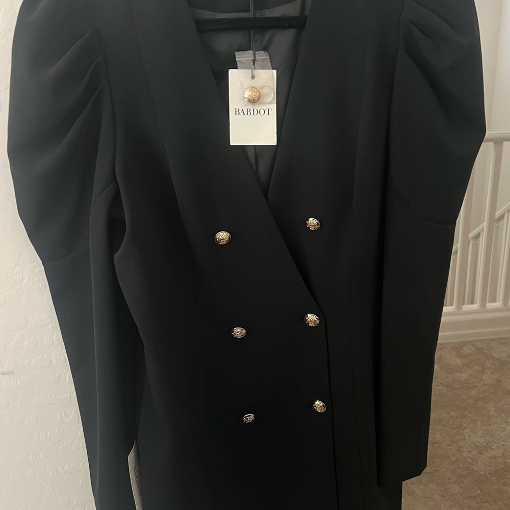 Bardot Black Double-Breasted Blazer